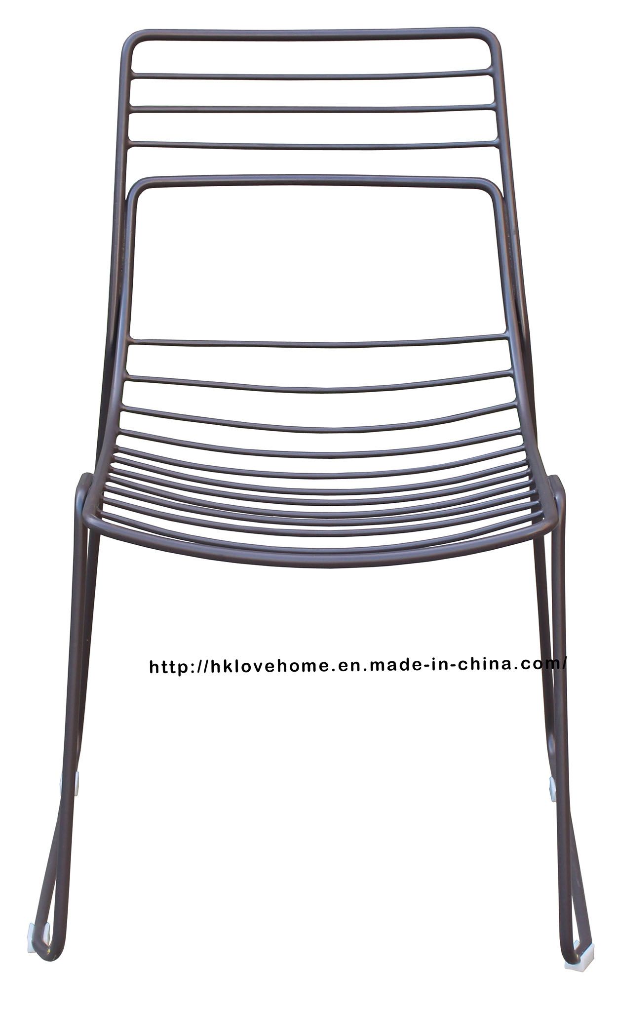 Replica Metal Outdoor Furniture Dining Restaurant Stackable Side Wire Chair