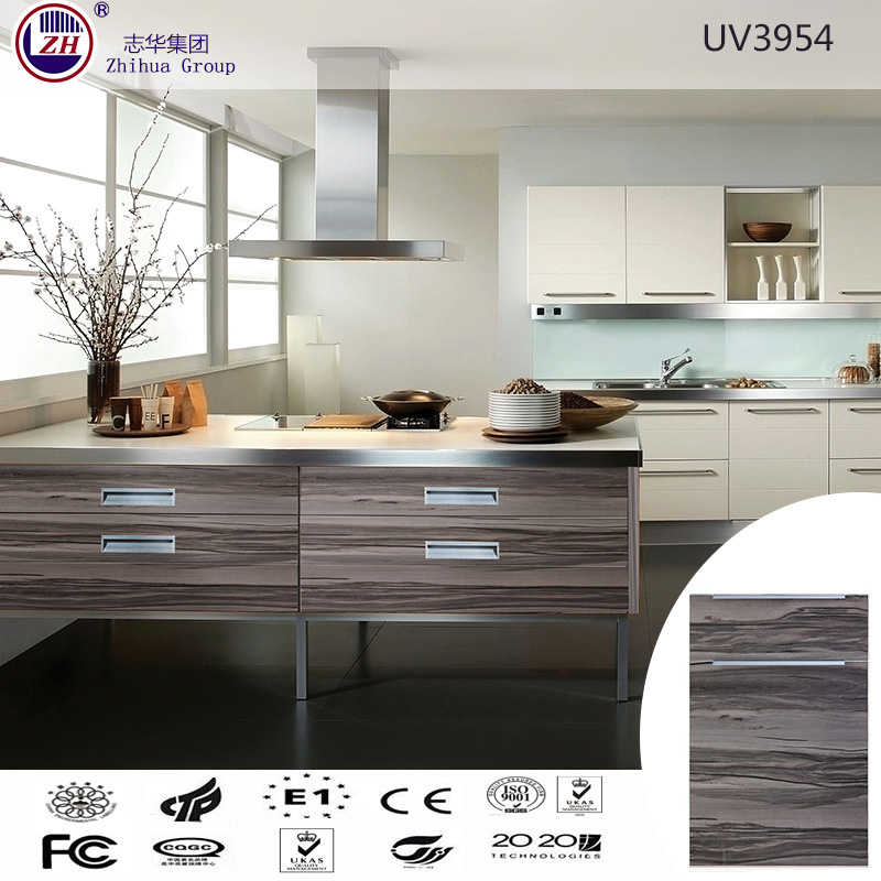 Wood Grain Color Kitchen Cabinet for Small Kitchen Design
