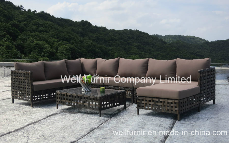 Wide PE Rattan Furniture/Wicker Sofa Set/Outdoor Furniture