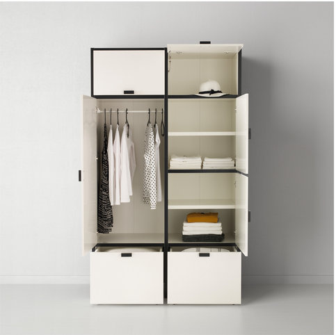 Wooden Wardrobe with 5 Doors and 2 Drawers