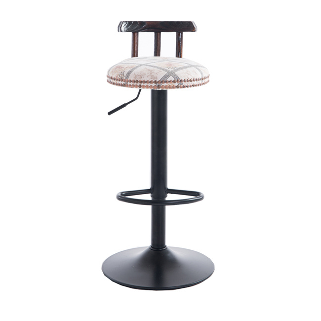 Modern Adjustable Leather Swivel Wood Bar Stools Chair