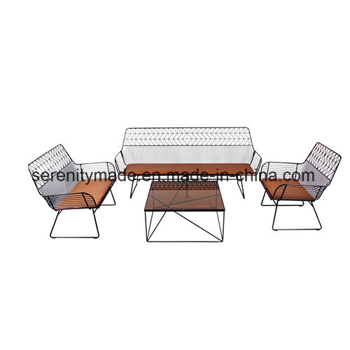 Classic Upholstered Leather Steel Mesh Chair for Dining