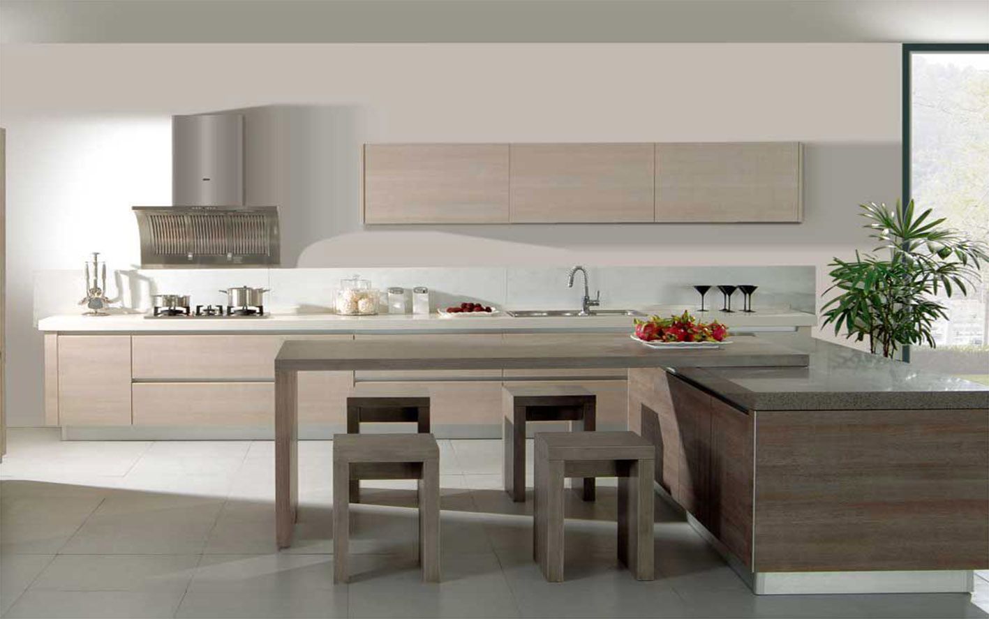 Melamine MDF Finishing Kitchen Cabinet (Zg-010)