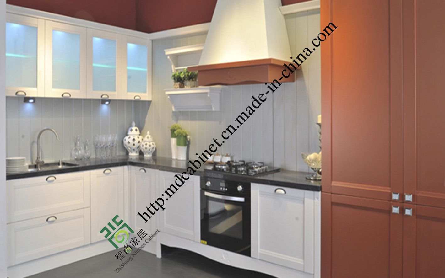 Simple Design Lacquer and PVC Kitchen Cabinet (zs-474)