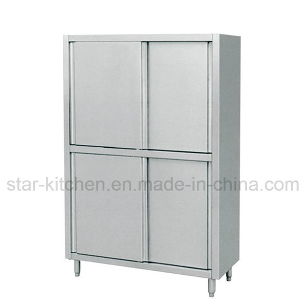 C02-B04 Stainless Steel Sliding Doors Style Storage Cabinets