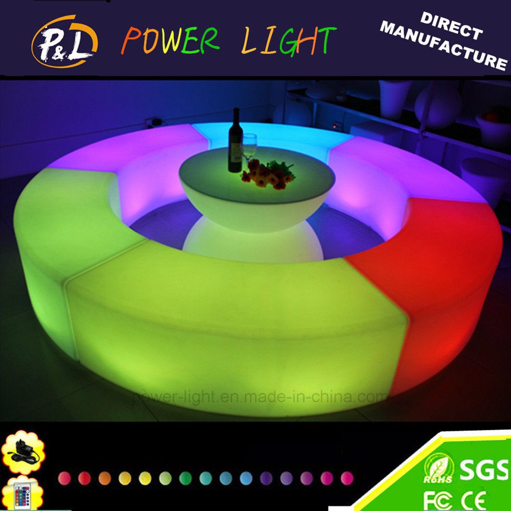 Lounge Furniture Color Changing RGB Lighted Bar LED Semi Circular Bench