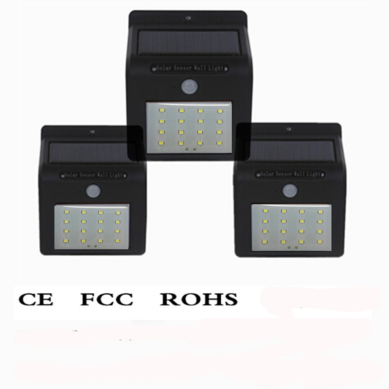 LED Solar Sensor Power Motion Activated Outdoor Wall Light