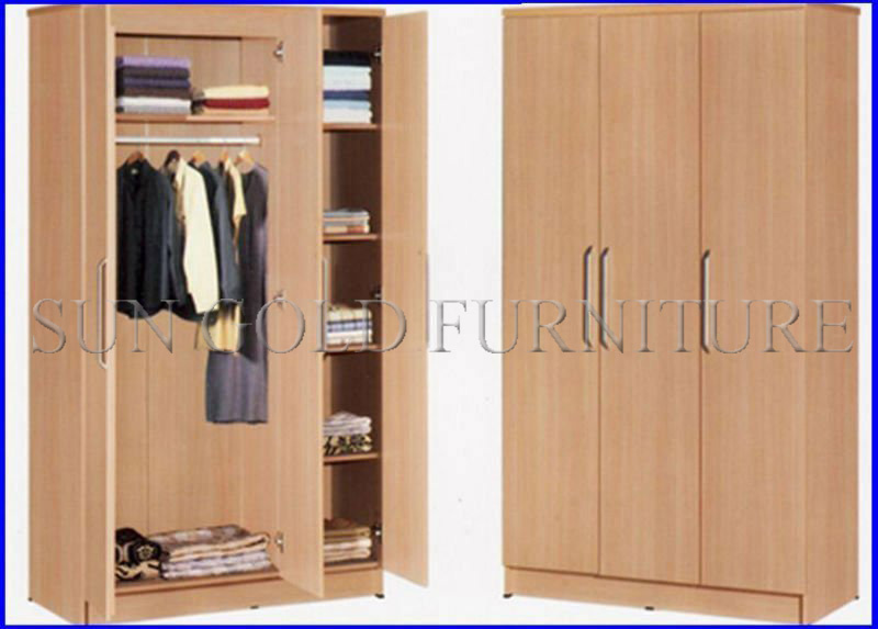 Simple Modern Wooden Wardrobe with 3 Door (SZ-WD056)