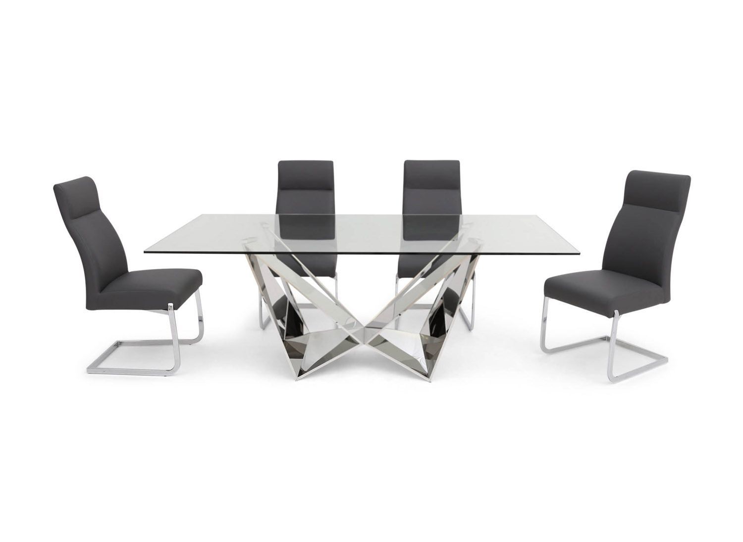 Modern Glass Stainless Steel Chrome Base Florentina China Italian Furniture