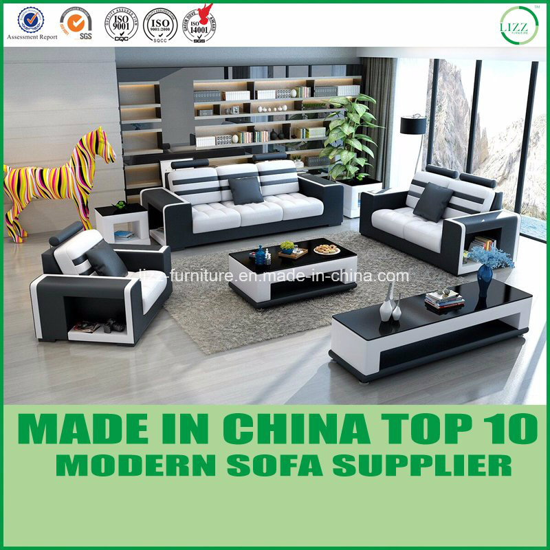 Miami Office Furniture Genuine Leather Wooden Sectional Sofa