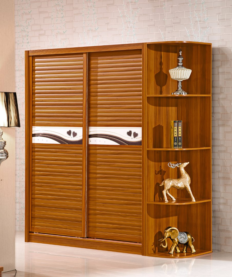 Padauk Wood 2 Sliding Door Wardrobe Fashion Bedroom Wardrobe