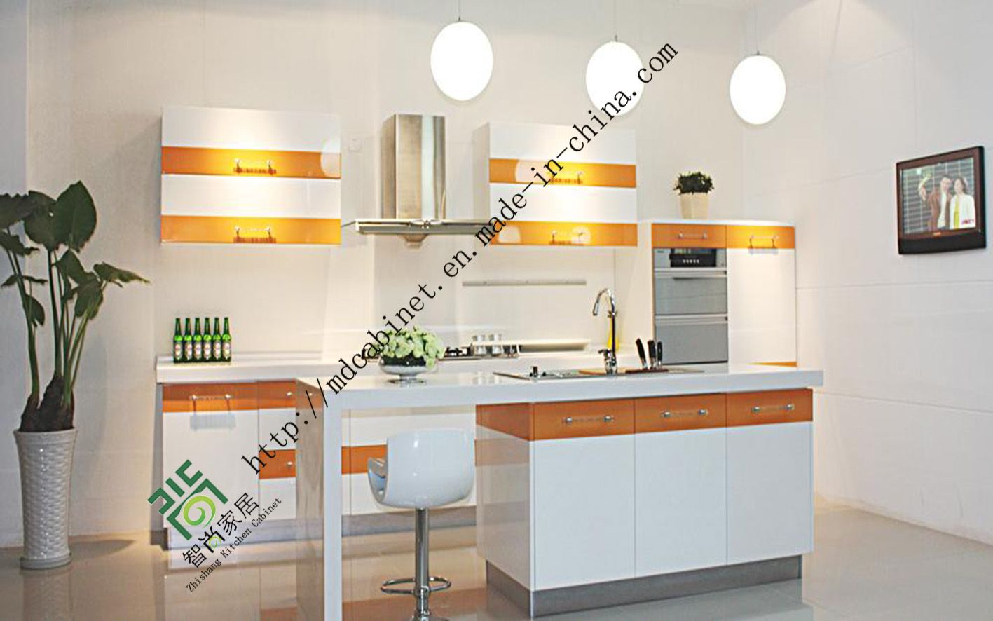 White High Glossy Acrylic Kitchen Cabinet (zs-226)
