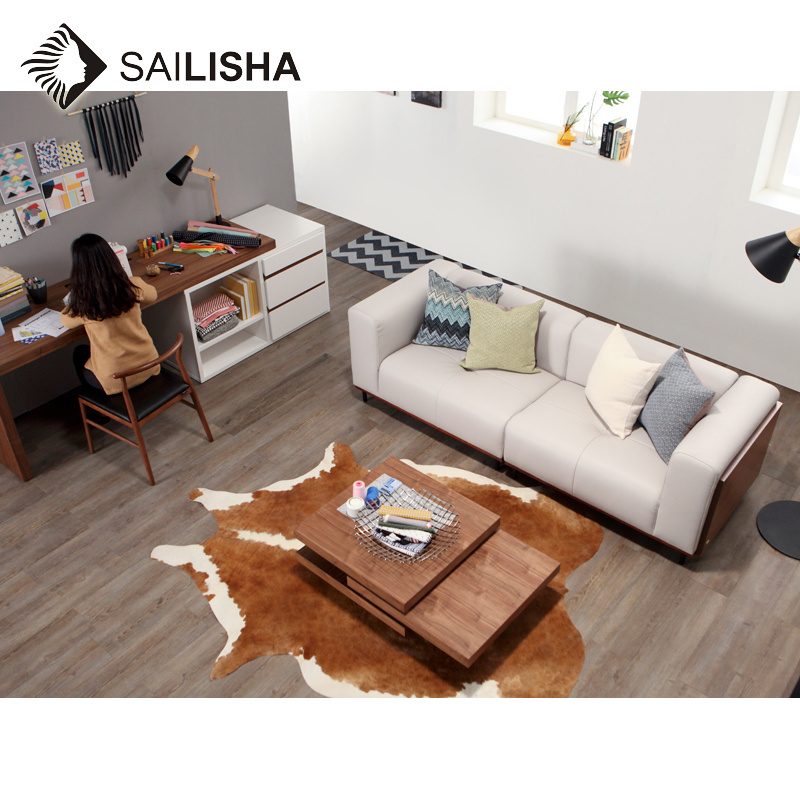 Nordic Korean Simple Design Leather Fabric Home Office Corner Sofa