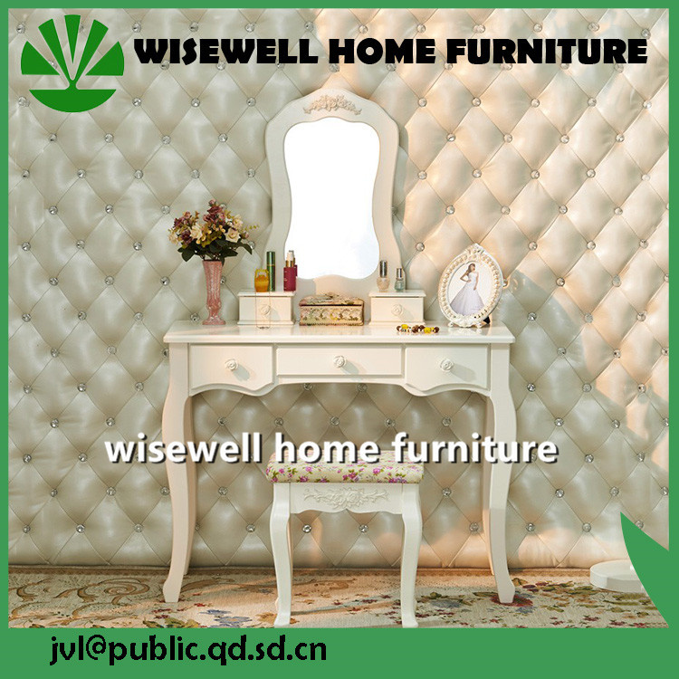 Wooden Cosmetic Vanity Dressing Table with 5 Drawer (W-HY-057)