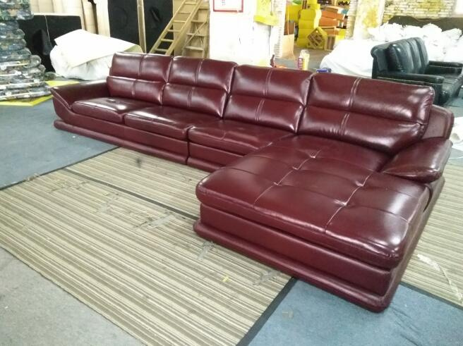 Living Room Sofa with Genuine Leather Sofa Modern Corner Leather Sofa
