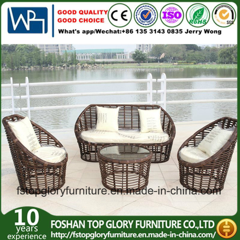 Wicker Outdoor Furniture Sofa Set PE Rattan Sofa (TG-013)