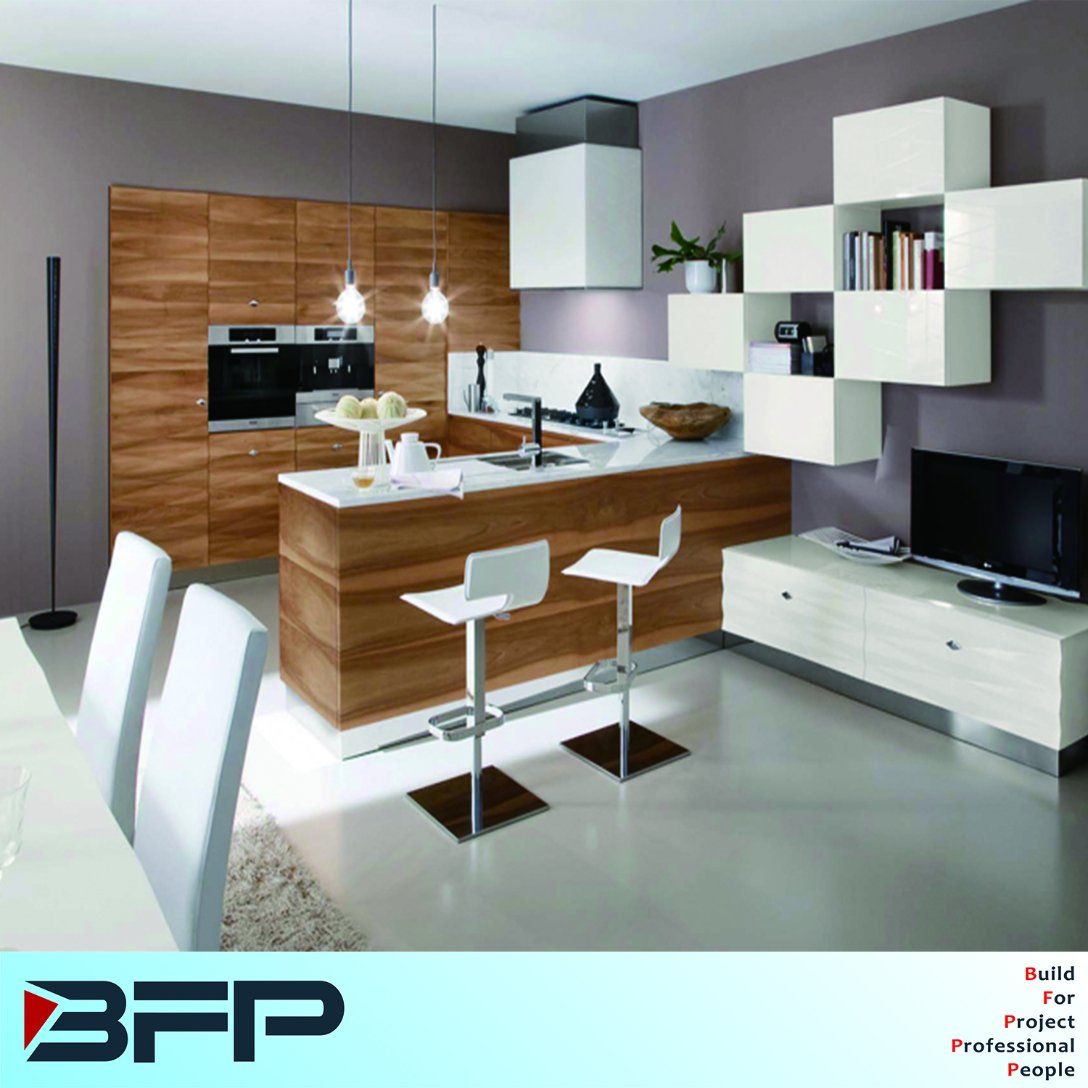 Colorful Low Cost Wood Veneer Kitchen Cabinets