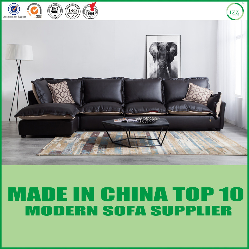Leisure Style Wooden Frame Leather Sleeper Sofa