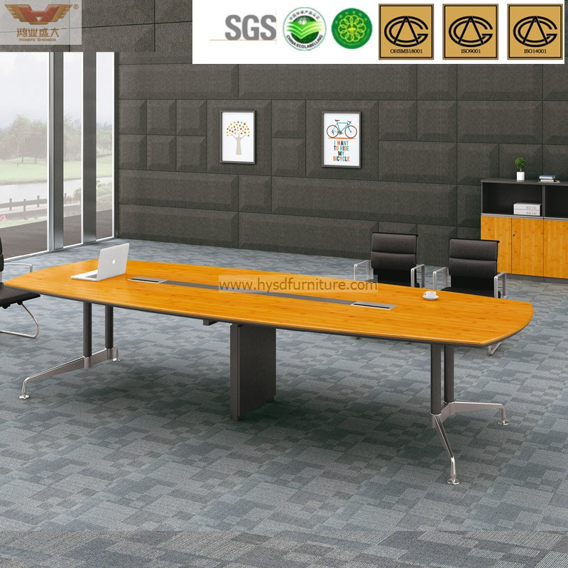 Modern Bamboo Grain Conference Metal Modular Meeting Table (HY-H60-0303)