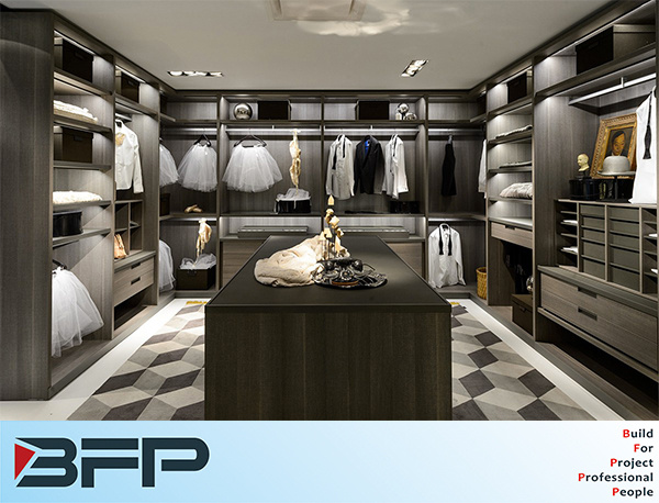 Modern HPL Bedroom Closet Walk in Wardrobe