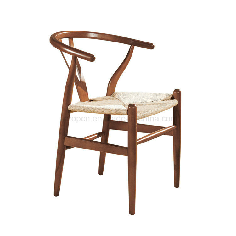 Classical Retro Style Metal Frame Woven Rope Wishbone Y Chair for Dining (SP-LC289)