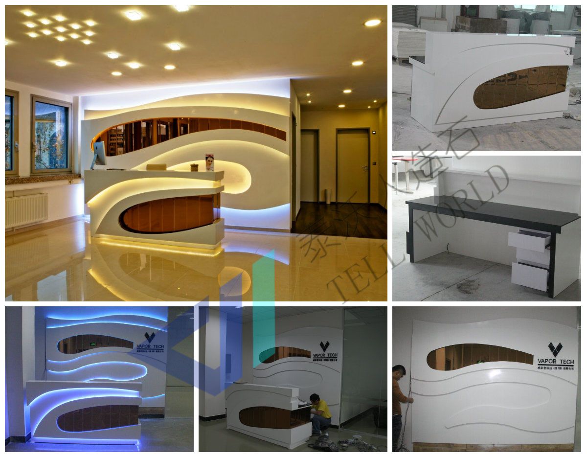 LED Lighted Reception Desk Front Service Counter Front Desk