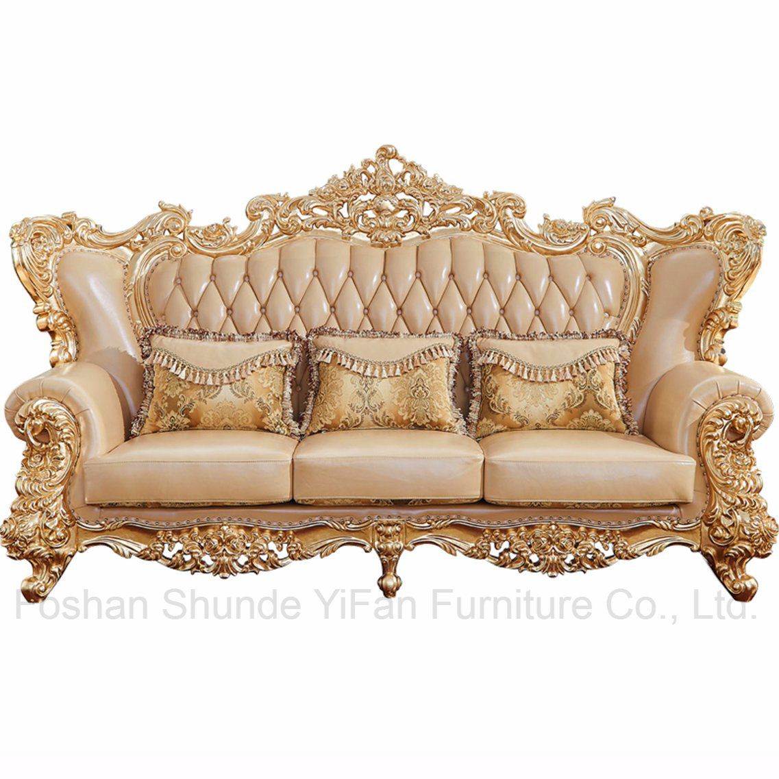 Classic Leather Sofa with Cabinets for Living Room Furniture