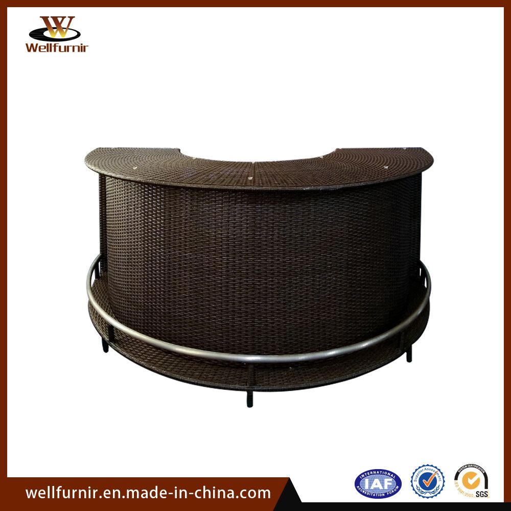 Well Furnir Garden Patio Half-Round Bar Table Wf070033