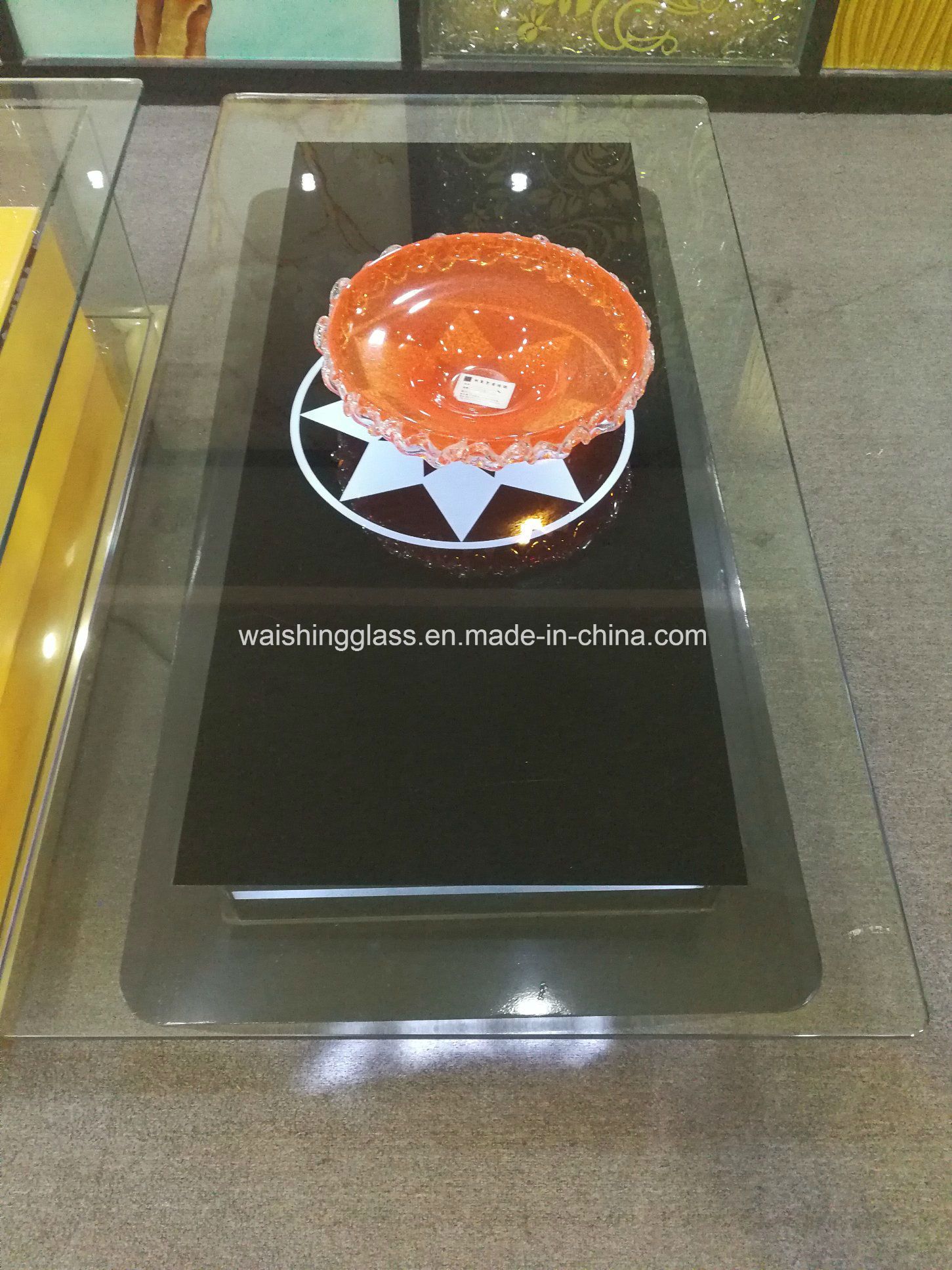 Office Modern Style Coffee Table with Tempered Glass