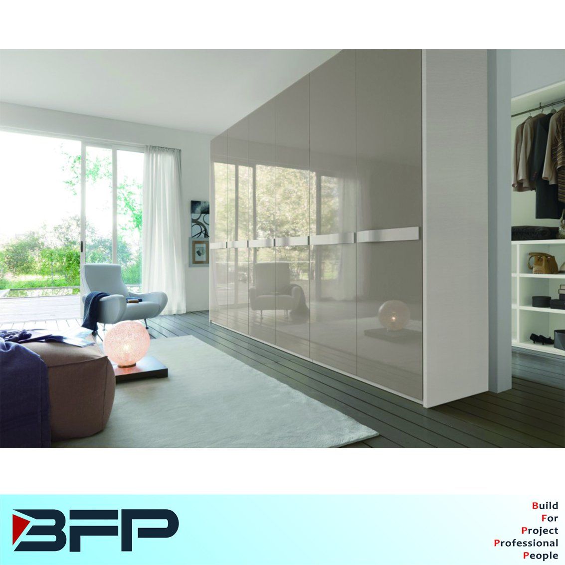 Elegant High Gloss Wardrobe Closet Shiny Furniture