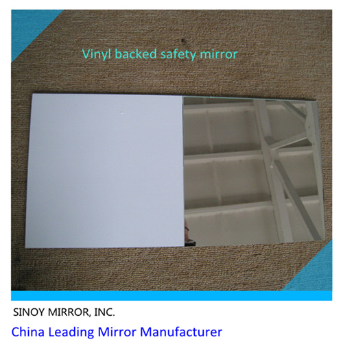China Qingdao 3mm to 8mm Vinyl Backed Safety Mirror Glass with Max Width 1830mm for Sliding Door, Wardrobes, Cabinets, etc.