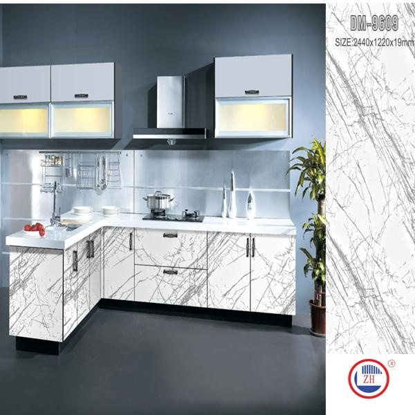 Wood Kitchen Cabinet with High Glossy Acrylic (ZH-9605)
