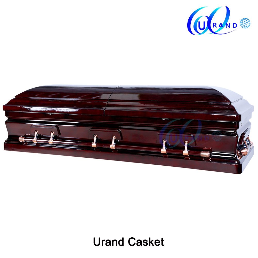 High Gloss Mahogany Veneer Velvet Canada Local Coffin and Casket