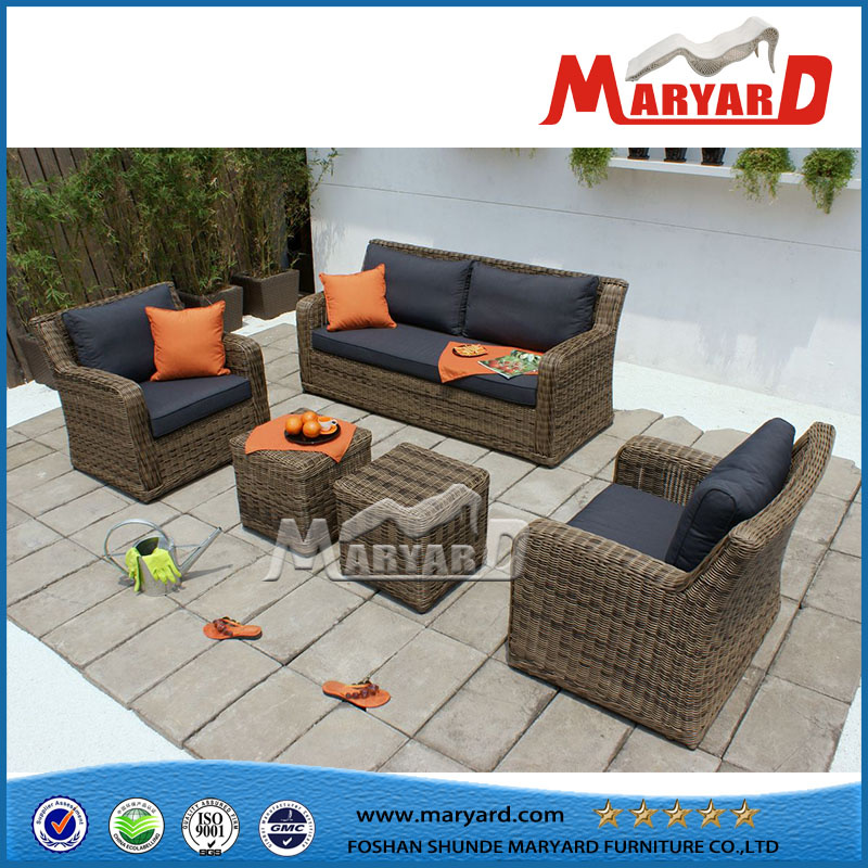 4PCS Round Wicker/Rattan Sofa Set