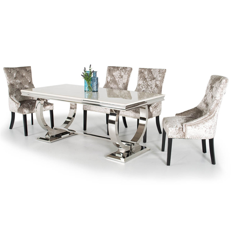 Hot Popular Home Furniture Dining Table Set Glass Modern