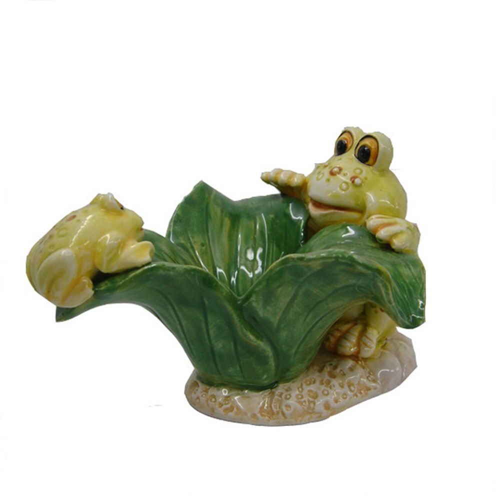 Garden Decoration Lovely Ceramic Frog Plate Crafts
