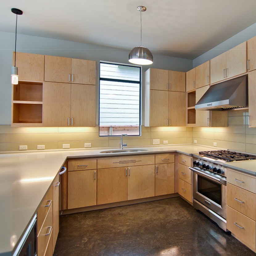 Guangzhou Manufacturer Wood Veneer Wholesale Wood Kitchen Cabinet