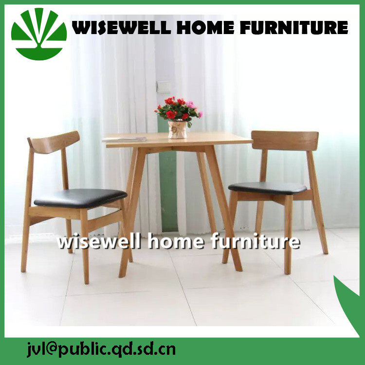 Oak Wood Square Restaurant Dining Table Set