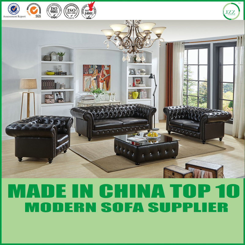 Modern Wholesale Furniture Genuine Leather Hotels Chesterfield Sofas