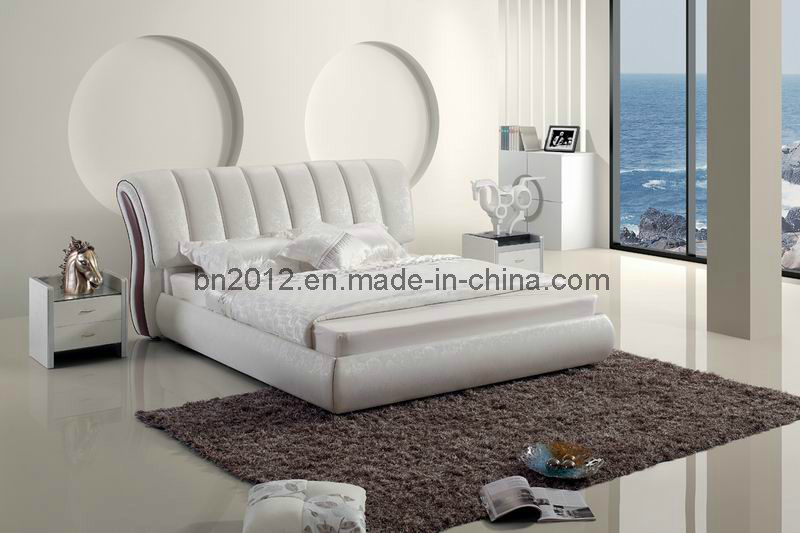 Modern Bedroom Set Half Leahter Bed (SBT-5827)