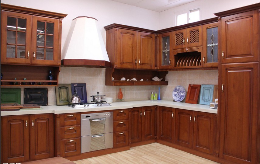 2015 New MDF Teak Wood Kitchen Cabinet (manufacture)