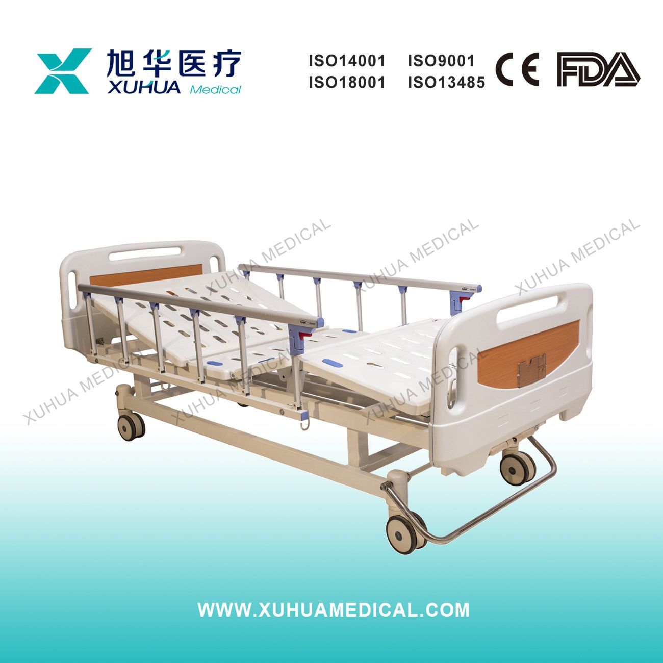 Central Braking Two Cranks Manual Hospital Bed