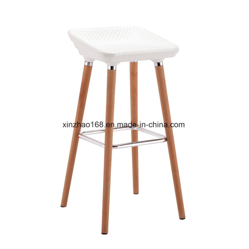 Cheap Modern Design Chair Replica Plastic Dining Chair with Wooden Legs