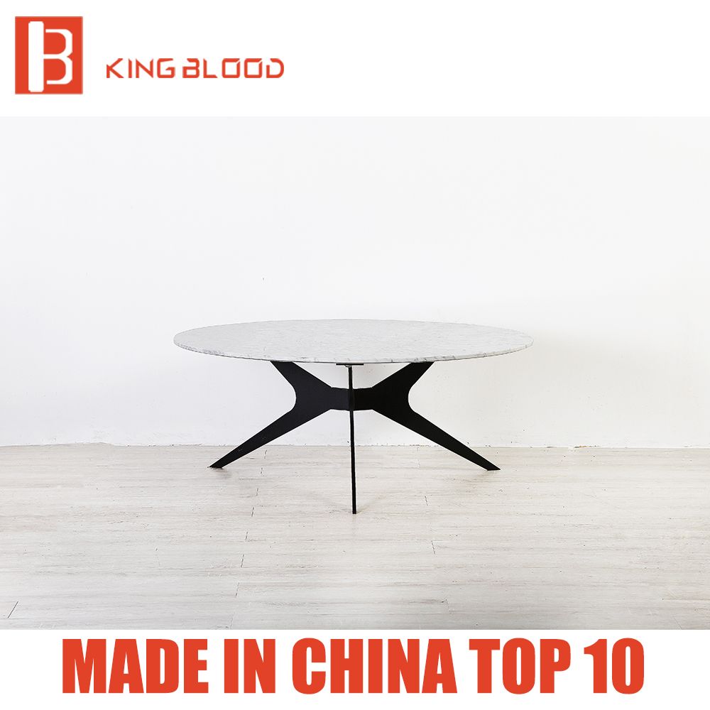 Fashion Coffee Top Marble Table with Black Metal Leg