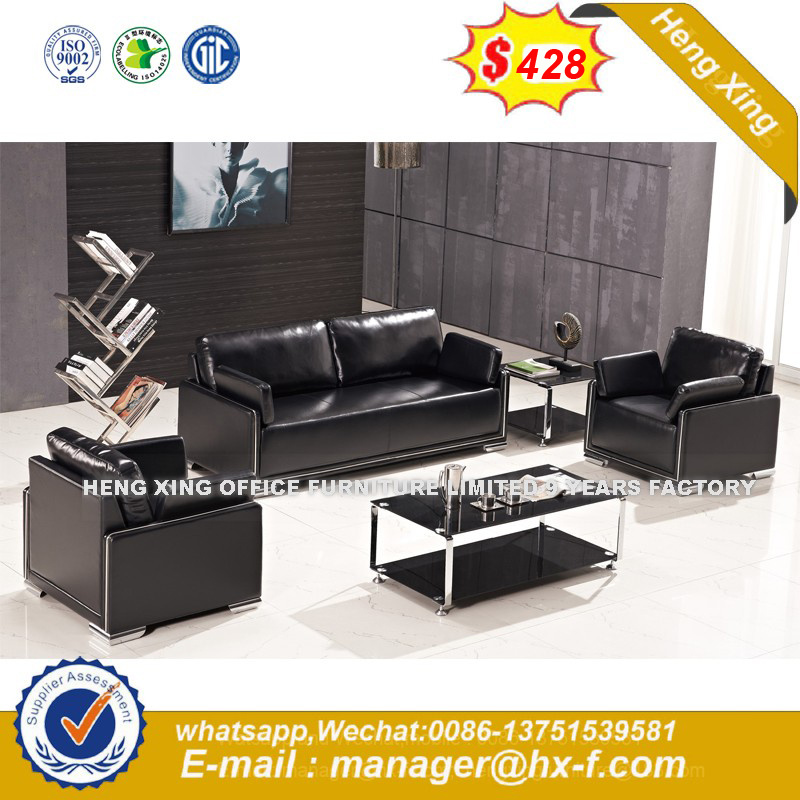 Modern Office Furniture Wooden Leather Sofa (HX-S313)