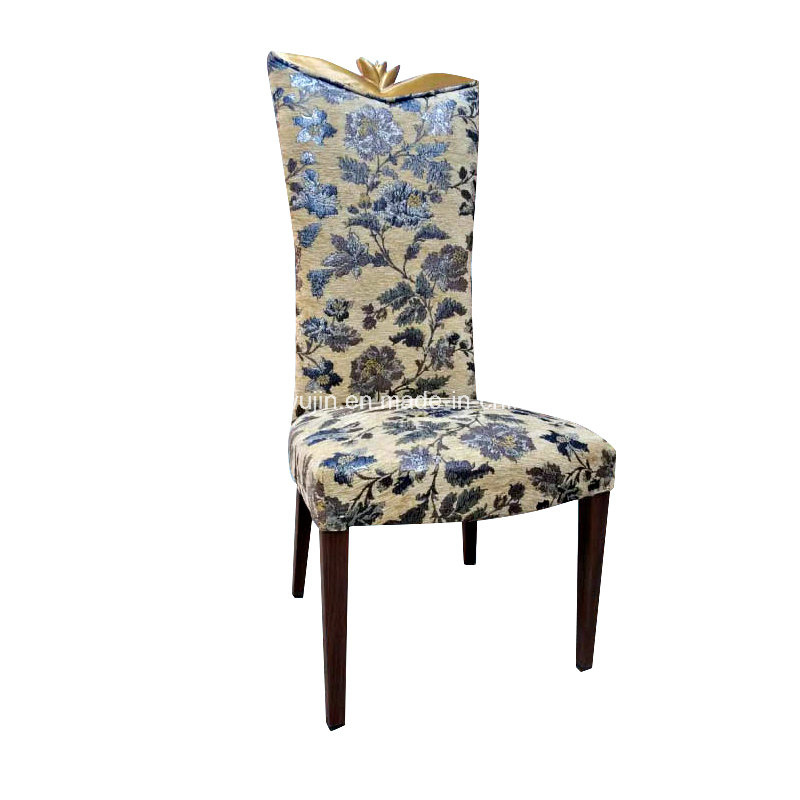 Popular Fabric Cushioned Wood Finish Metal Hotel Chair (JY-F33)