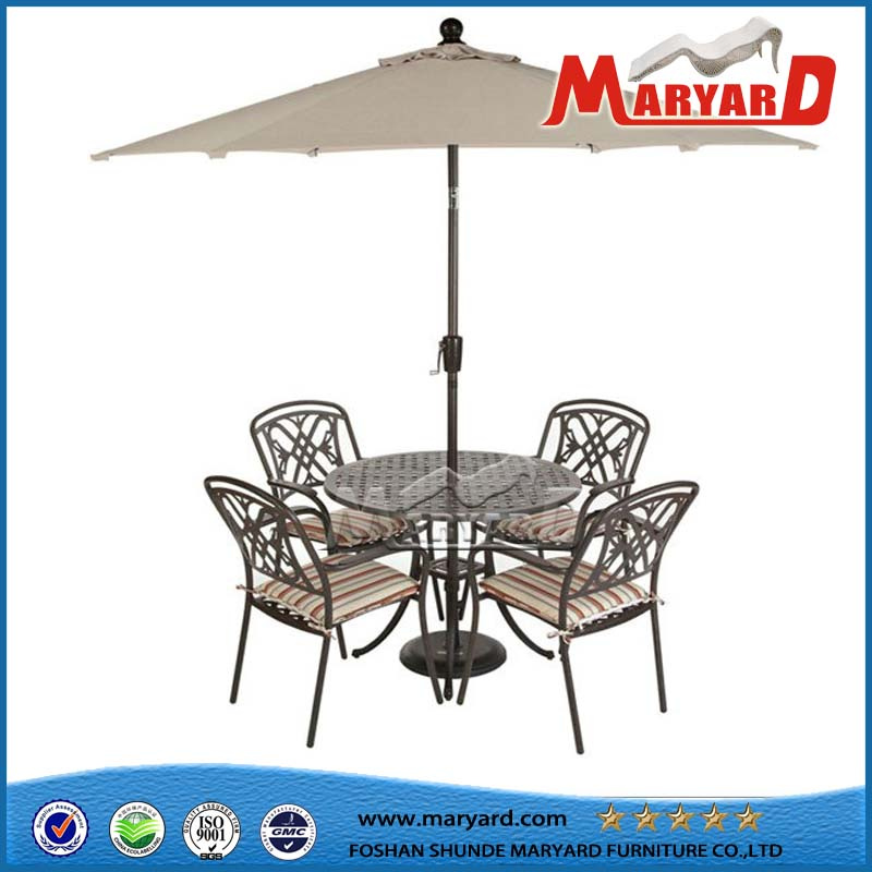 Restaurant Chair Cast Aluminum Furniture Dining Set Garden Chair