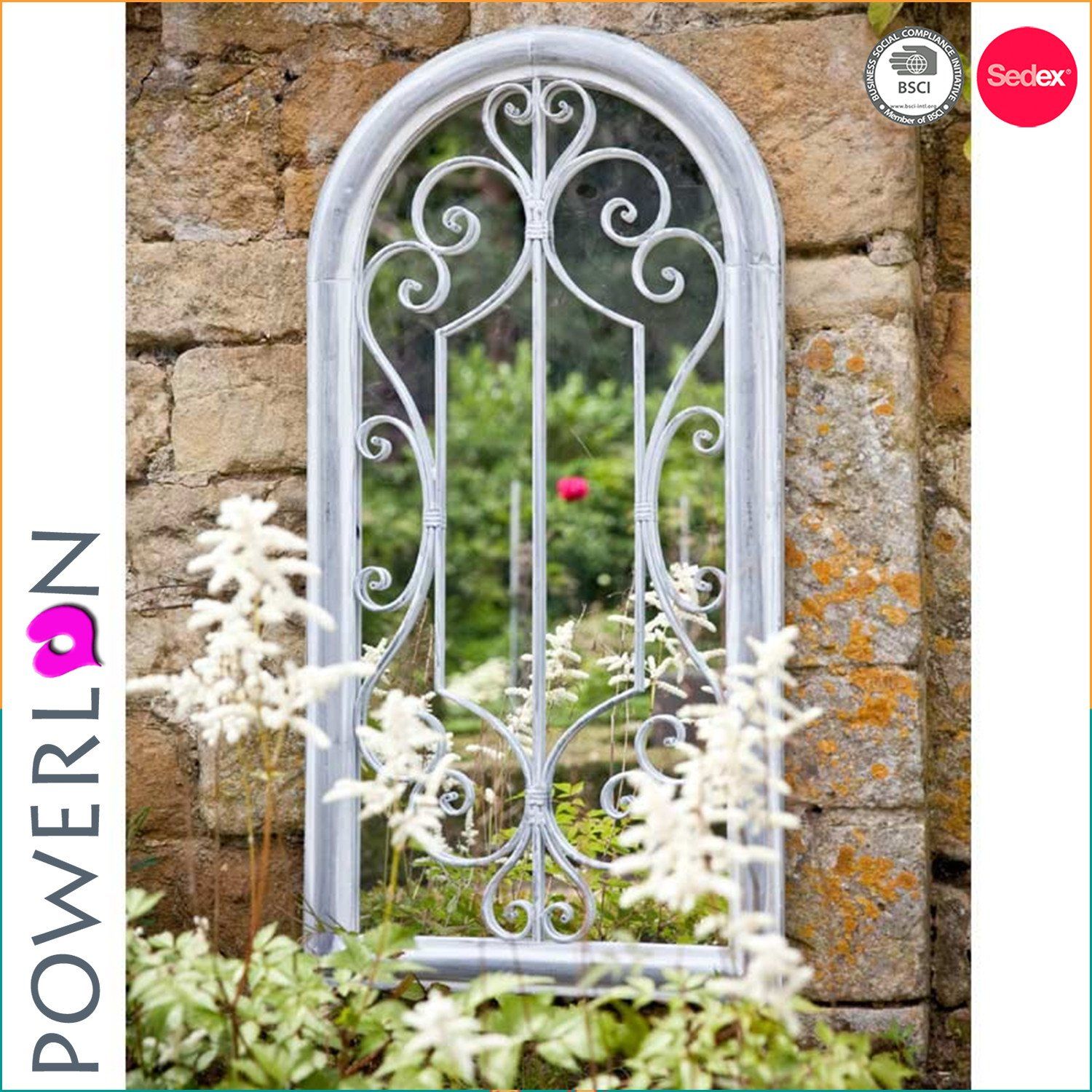 Metal Frame Antique Wall Mirror Garden Mirror
