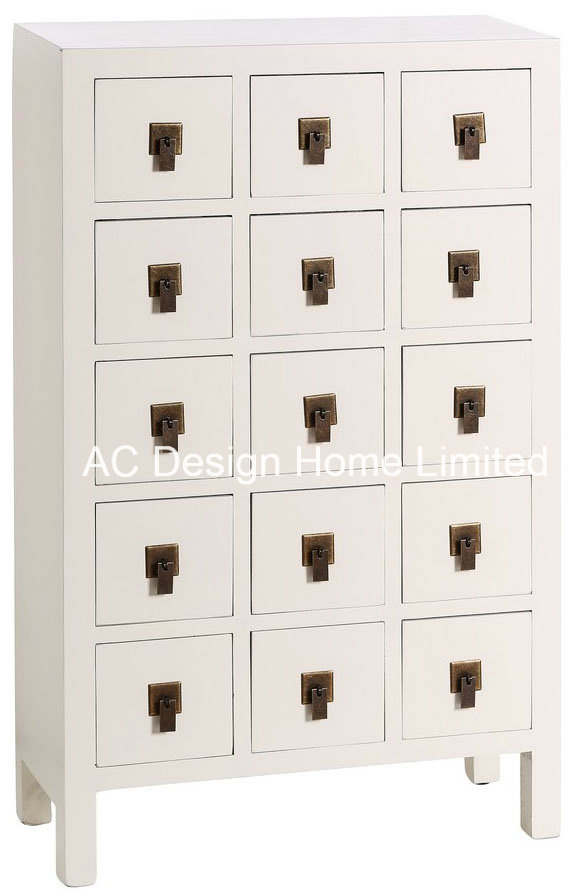 Antique Traditional Chinese Style Wooden Cabinet W/15 Drawers