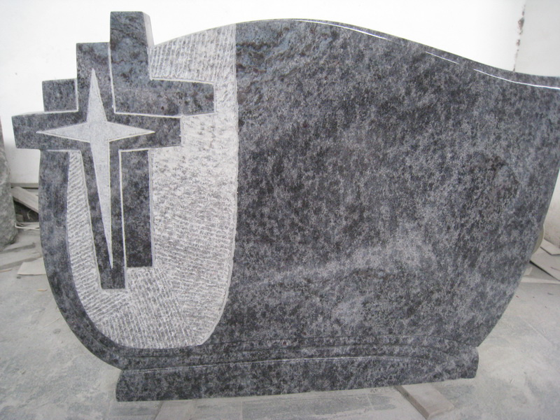 Spray White Granite Tombstone for Slovakia Market